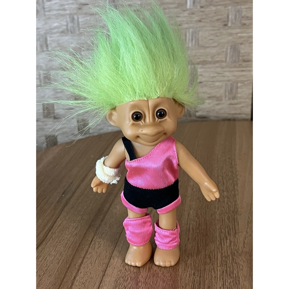 Russ Jazzercise Gymnastics Tracey Troll Doll 7" Pink and Black Outfit‎
